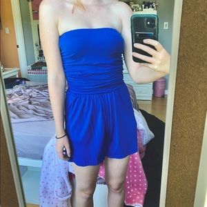 Pretty Blue Tube Top Romper